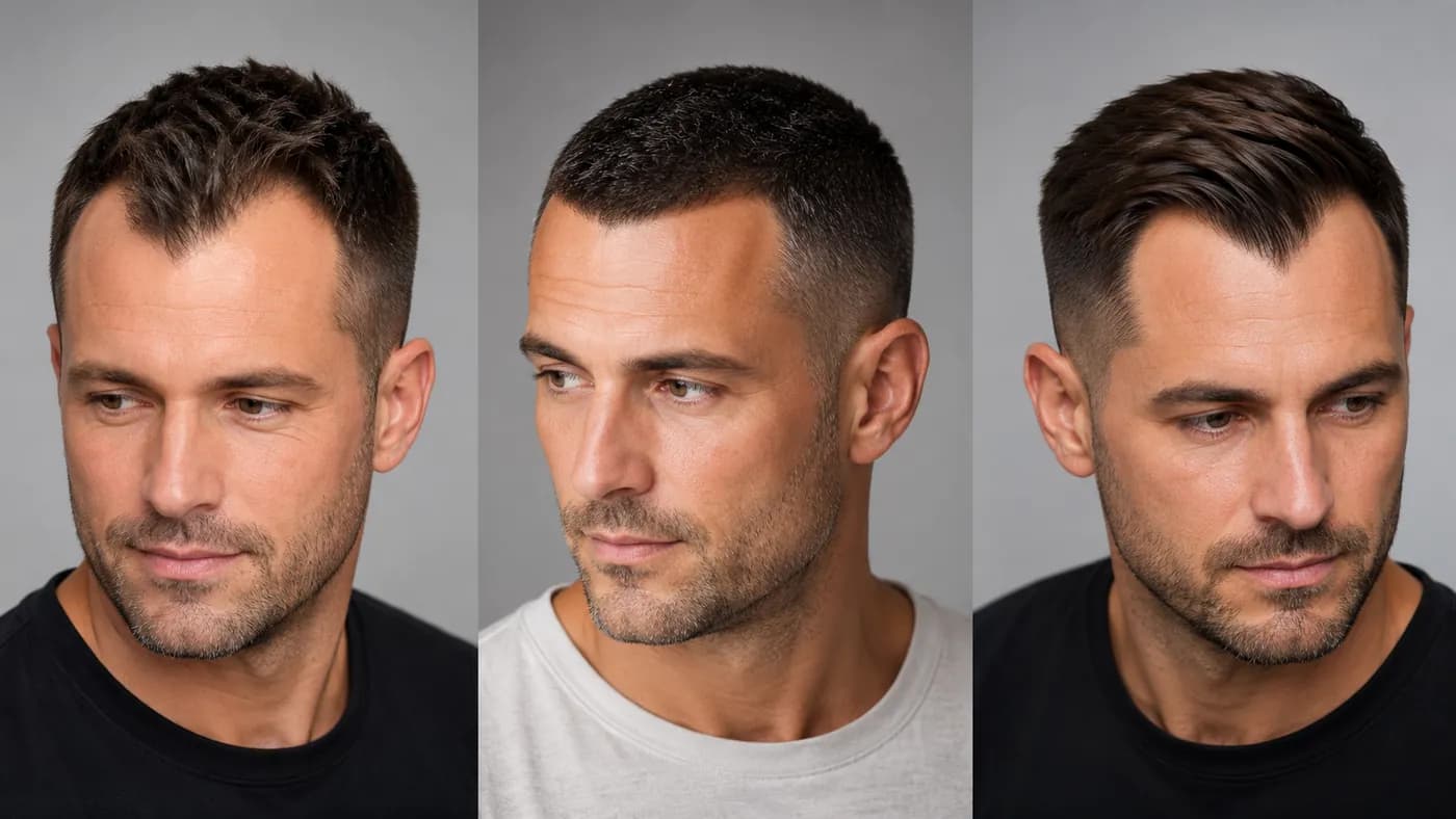 Common receding hairline patterns paired with short haircut options