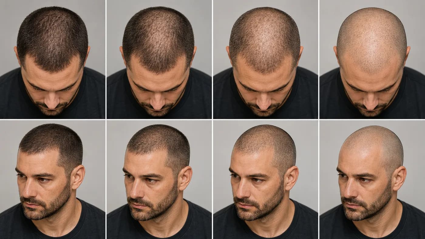 Top and three-quarter comparison of crown thinning at #2, #1, #0, and fully shaved
