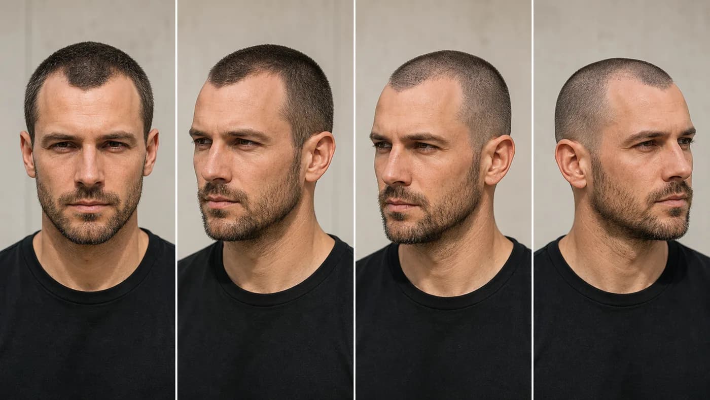 Norwood 3 buzz cut guard length comparison from #3 to #0