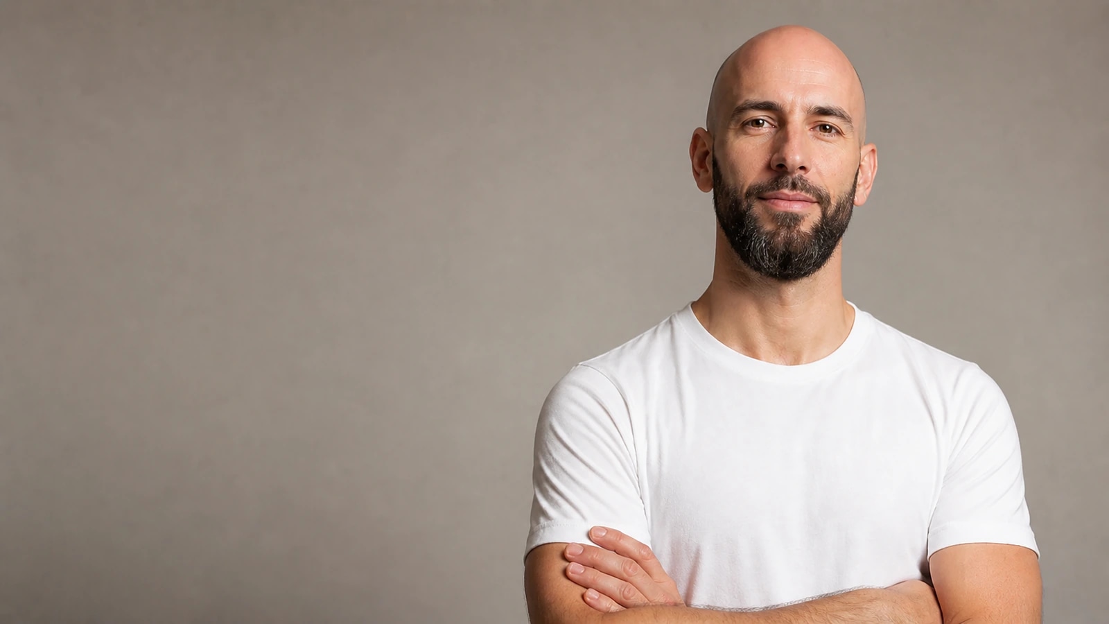 Long face bald beard proportion comparison