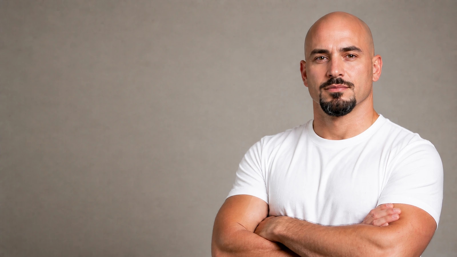 Bald head with anchor beard jawline shape
